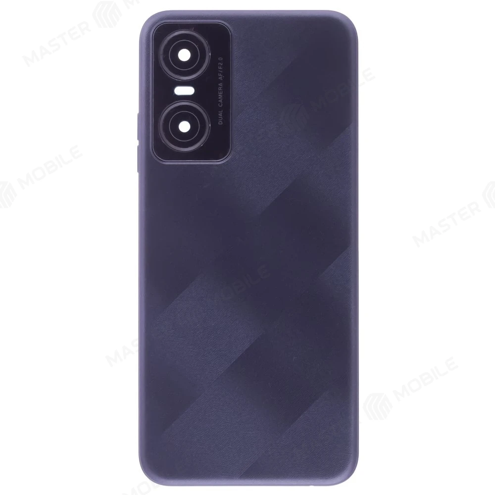 Задняя крышка для Tecno Pop 6 Pro (BE8) (черный) (в сборе со стеклом камеры) фото №1