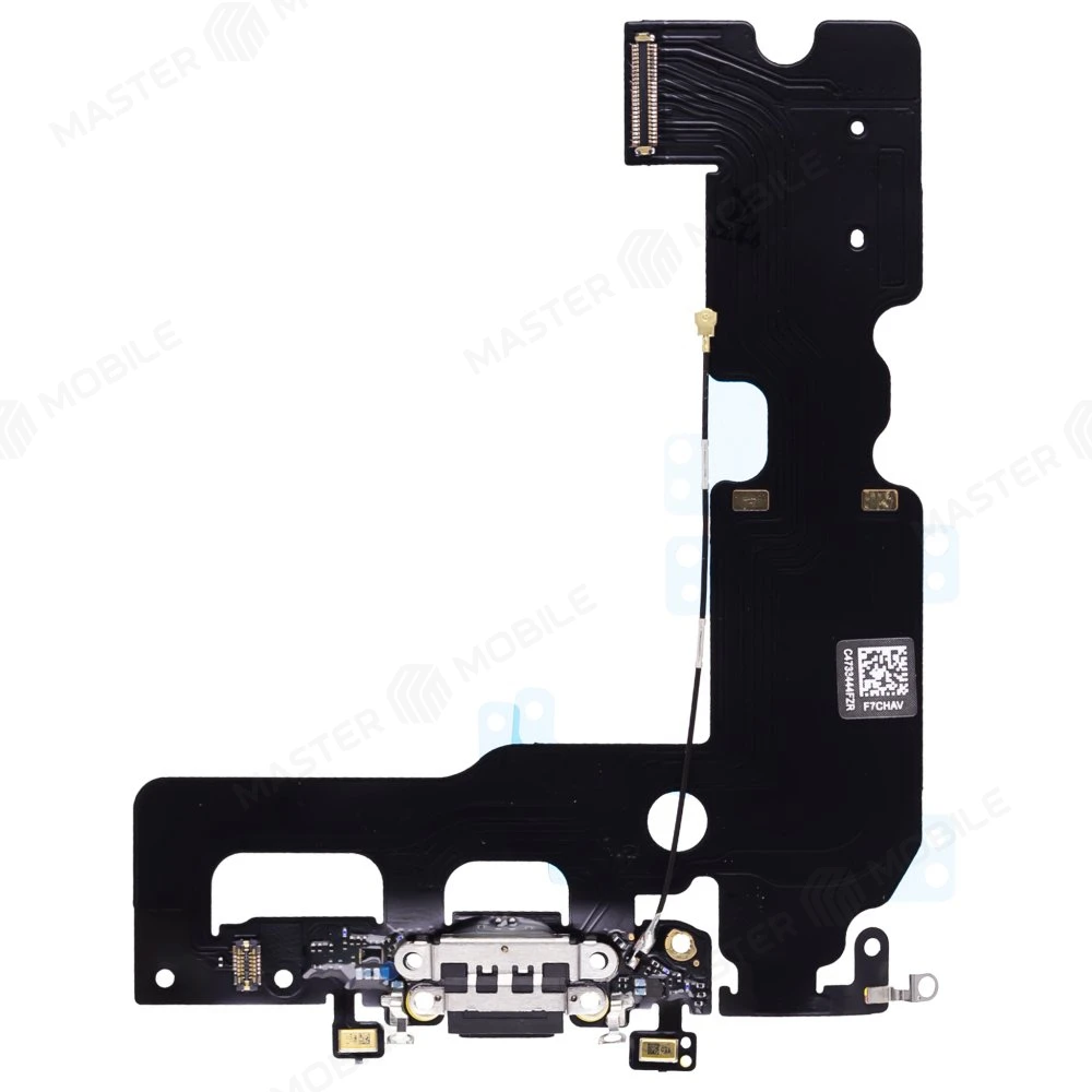 Шлейф для Apple iPhone 7 Plus с комп. + разъем зарядки + микрофон (черный)  фото №1