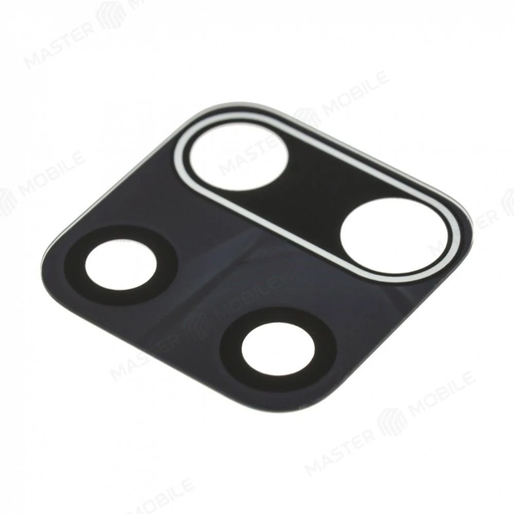 Стекло задней камеры для Xiaomi Redmi Note 9 Pro (M2003J6B2G) (без рамки) (черный) фото №1