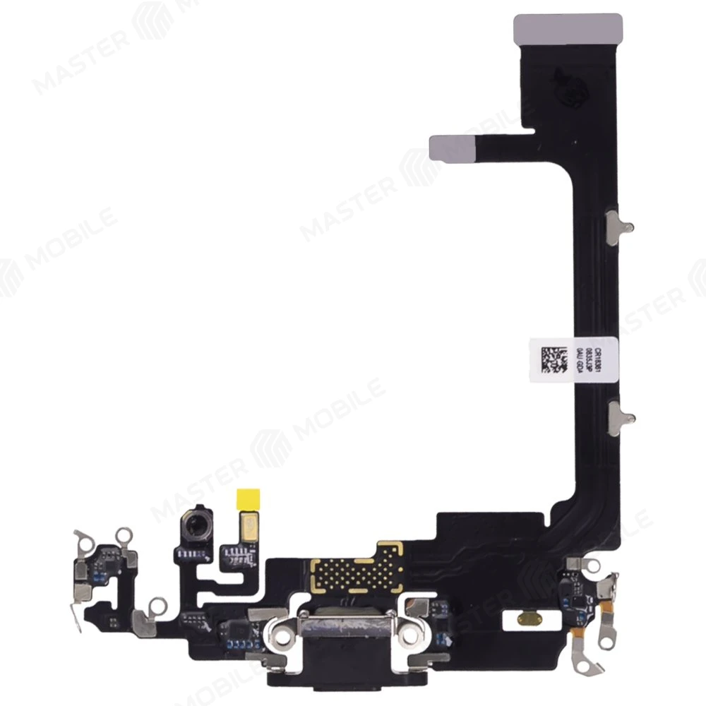 Шлейф для Apple iPhone 11 Pro с комп. + разъем зарядки + микрофон (черный)  фото №1