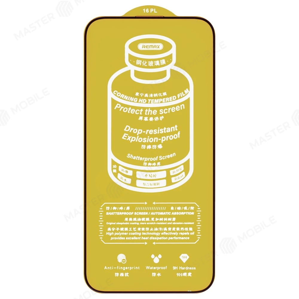 Защитное стекло Remax Corning Glass GL-83 для Apple iPhone 15 Plus / iPhone 16 Plus (усиленное) (черный) фото №3