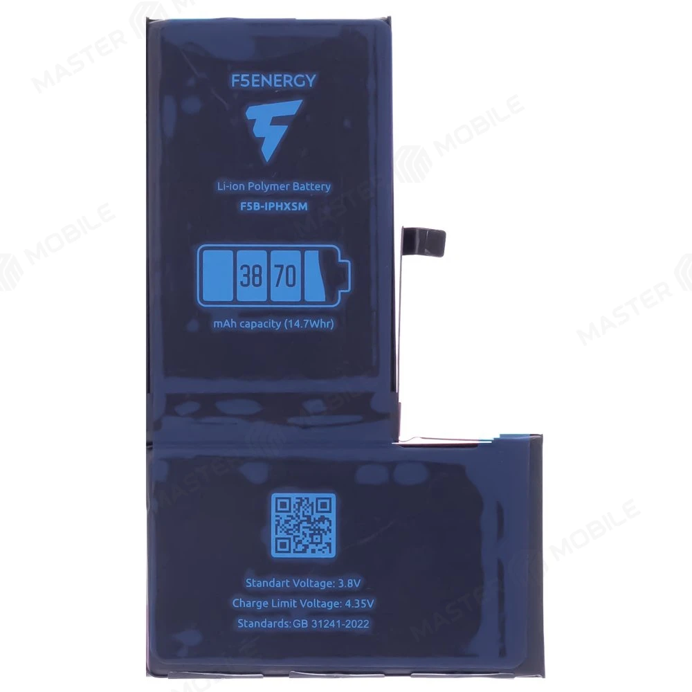 Аккумулятор для Apple iPhone Xs Max (F5ENERGY) (усиленный) (3870 мАч) (SPECIAL EDITION) + двухсторонний скотч фото №1